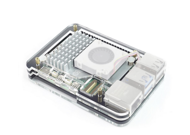 RPI5 Ohut 5 kerroksinen, läpinäkyvä/musta kotelo