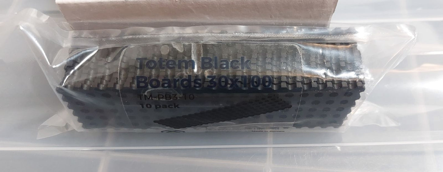 Totem, easy-to-cut black plastic sheets, 30×100 mm (10-PACK)